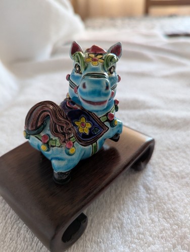 Antique Chinese Sancai Kangxi Porcelain Small Horse Statue Figure RARE Stamped - Picture 5 of 8