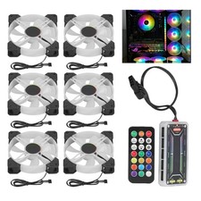 6pcs Computer Case Fan 120mm Ultra Quiet Adjustable Color RGB PC Computer C WHGP