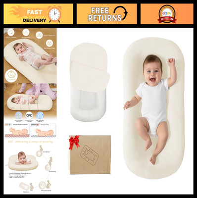 Soft Cotton Baby Lounger for Newborns 0-24 Months | Infant Support Cushion, Port