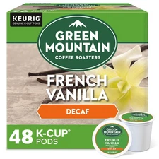 Green Mountain Coffee French Vanilla Decaf, Keurig K-Cup Pod, Light Roast, 48ct