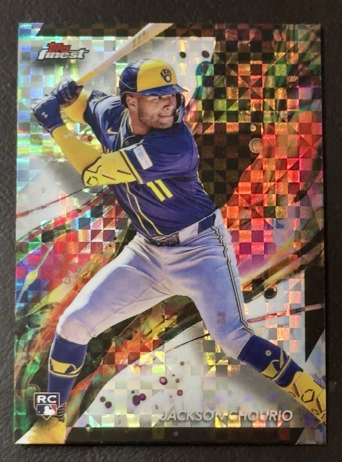 2024 Topps Finest - Common Jackson Chourio #11 Checkerboard Refractor (RC)