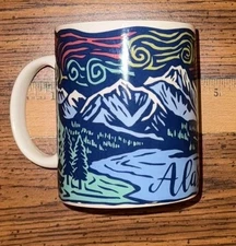 Beautiful Vintage Artic Circle Ent Coffee Cup Mug ALASKA NORTHERN LIGHTS 