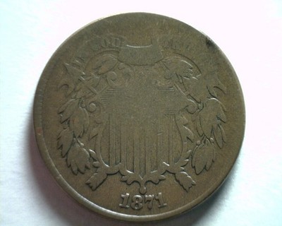1871 TWO CENT PIECE GOOD G NICE ORIGINAL COIN FROM BOBS COINS FAST SHIPMENT