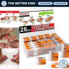 Compact Wire Connector Assortment 28pc - Lever Nuts Splicing Kit with Case