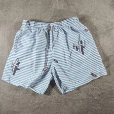 BOARDIES APPAREL SWIM SHORTS MENS STRIPED DRAWSTRING LINED  BOARD SHORTS SIZE M