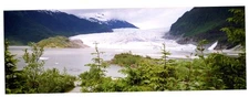 3 Color Panoramic Photos of Alaska Mendenhall Glacier College Fjord  Glacier Bay