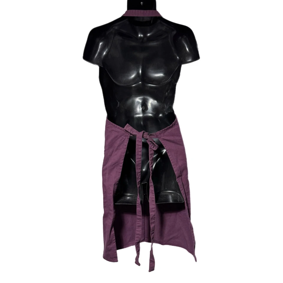 Williams Sonoma Plum Purple Cotton Apron Front Pockets Adjustable Neck Tie - Image 4 of 4