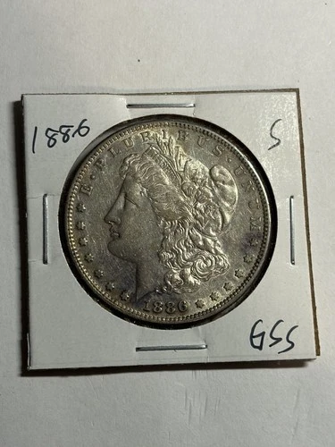 1886-S MORGAN SILVER DOLLAR AU TOUGH DATE SAN FRANCISCO MINT