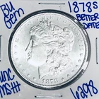 1878 S BU UNCIRCULATED MORGAN SILVER DOLLAR AUTHENTIC U.S.MINT FREESHIPPING 6298