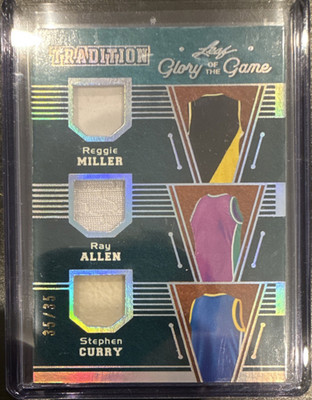 Leaf Tradition Glory of the Game Reggie Miller Ray Allen Curry Game-Used 35/35