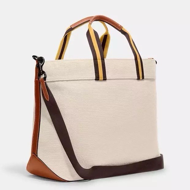 NWT COACH CJ486 Canvas Tote 38 Bag Canvas Leather Black Copper