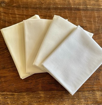 4 Fat Quarters Bundle Riley Blake Confetti Cotton Solids White/Cream