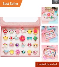 Lovely 24-Piece Kid's Ring Collection - Adjustable, Gift-Ready for Any Occasion