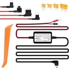 Mini USB Dash Cam Hardwire Kit with Power Supply and Fuse Taps