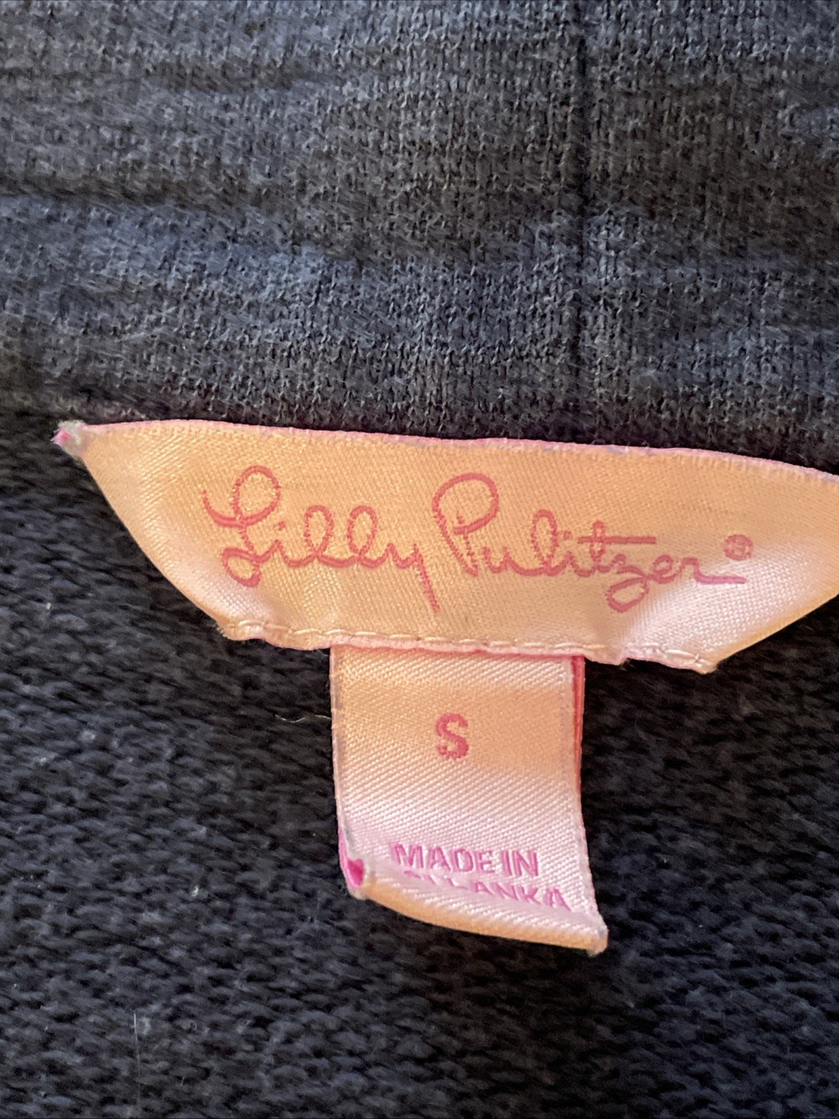 Lilly Pulitzer Quarter Zip Sweatshirt - Small - Faded Navy Blue - 100percent Cotton image 2