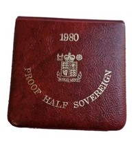 1980 Royal Mint Half Sovereign Gold Proof,Box,Coa,and Screw Lid Capsule.NO COIN