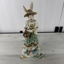 Fitz and Floyd Dapper Rabbit Female Ceramic Figurine, 20 inch Dapper Female READ