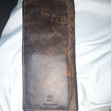Mens Brown RFID Blocking Trifold Wallet Solid...