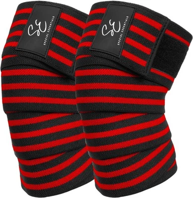 Knee Wraps for Weightlifting with Strap 2 Pack - 72 Inches Flexible Support Men - Image 1 of 4