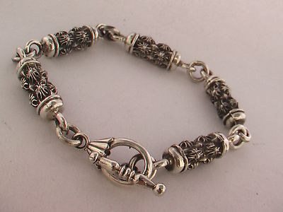 Taxco Mexican 925 Sterling Silver Cylinder Chain Bracelets. 52g