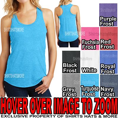 Ladies Tri-Blend Racerback Tank Top Womens T-Shirt Top XS-XL, 2XL, 3XL, 4XL NEW