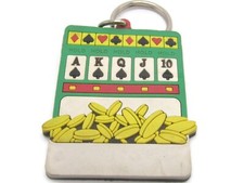 Working Mini Slot Machine Keychain Lucky 777 Jackpot Casino Key Ring Fob Novelty