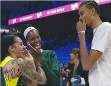 DOMINIQUE MALONGA + GABBY WILLIAMS Signed 8.5 x 11 Photo WNBA Basketball FRANCE