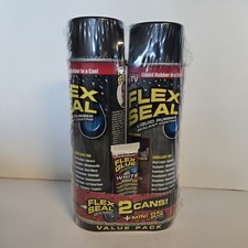 2 Cans Flex Seal Liquid Rubber 14 oz Black Aerosol Spray Mini Flex Glue