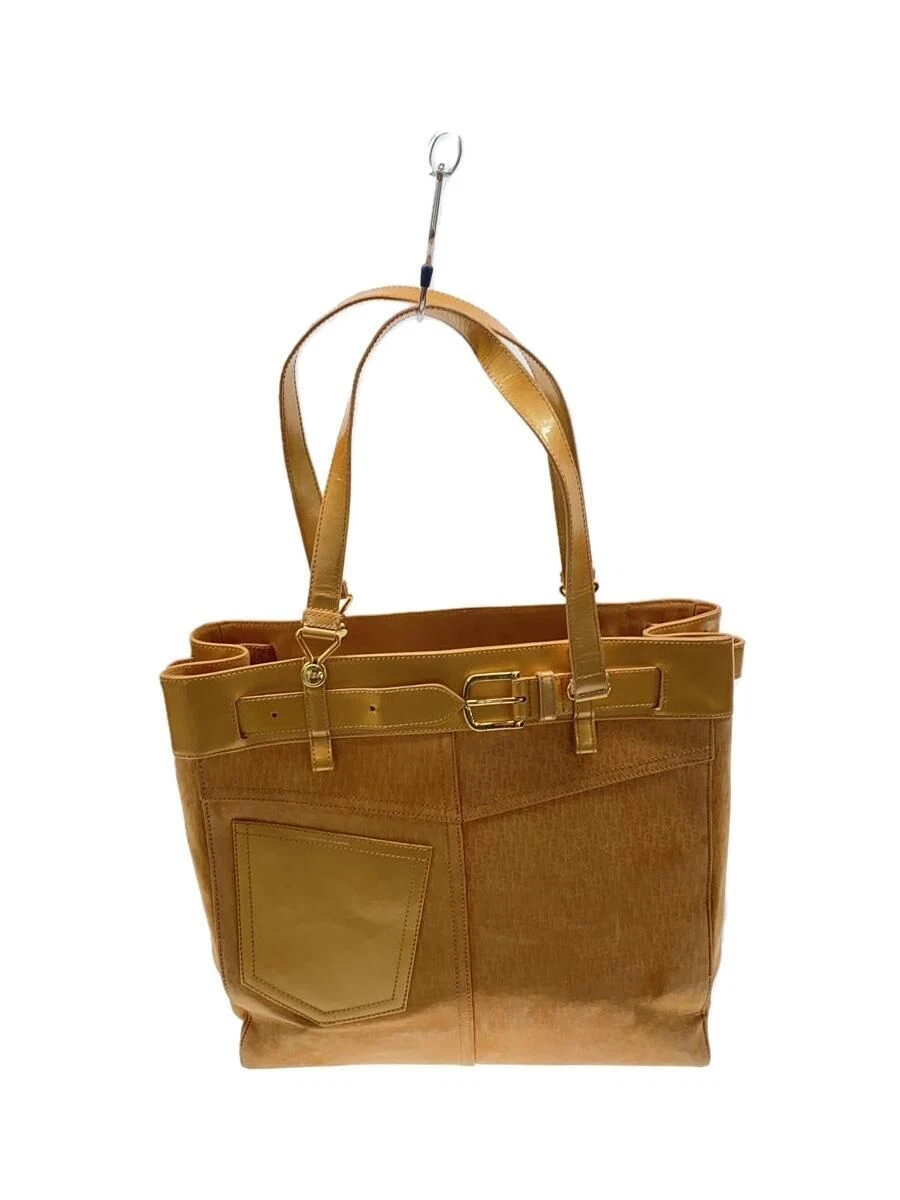 Sac fourre tout Christian Dior daim beige motif complet occasion