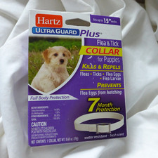 Hartz Ultraguard Plus Flea Tick Collar For Puppies lasts 7 months Up to 15"