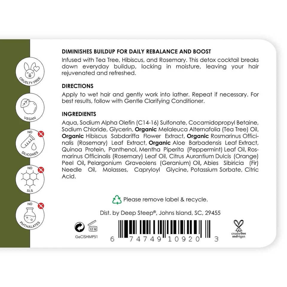 DEEP STEEP Clarifying Gentle Shampoo & Conditioner, 17oz Each - Image 4 of 4