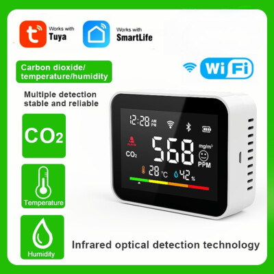 Carbon Dioxide Detector Air Monitor LED Digital Temperature and Humidity Tester