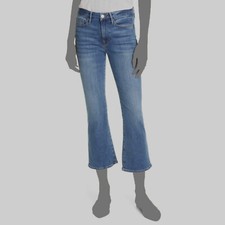  218 Frame Womens Blue Le Crop Mini Boot High Waist Denim Jean Pants Size 30