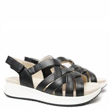 CAPRICE ELEGANT BLACK TASSEL SANDAL WITH REMOVABLE INSOLE BANDS