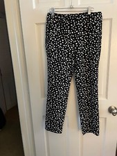 Adrianna Papell Womans B  W Polk Dot Ankle Pants Trousers Size 8 VGW