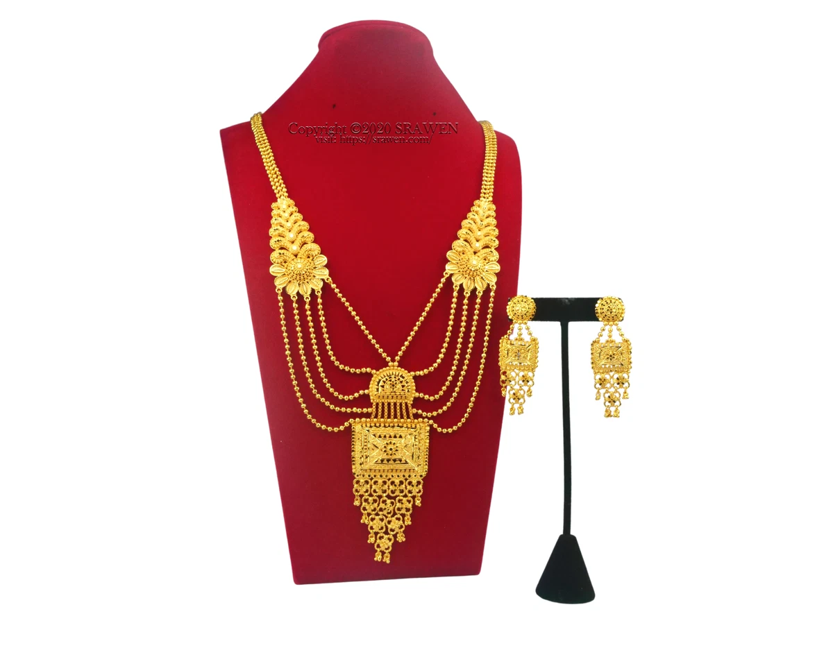 18k Gold and Diamond Polki Navratna Necklace Set enhanced with Rubies – G.  K. Ratnam