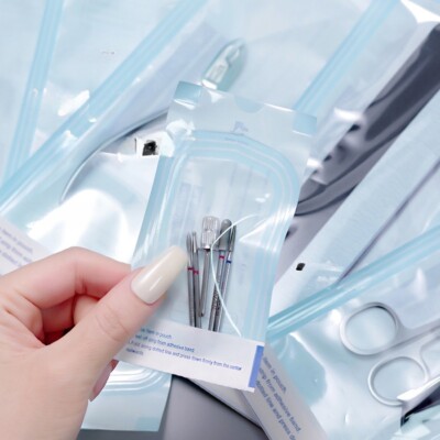 20Pcs Self-Sealing Sterilization Pouches, Color Changing Indicator, Nail Art Too