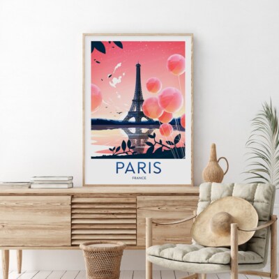 Eiffel Tower, Paris Traditional Travel poster Choose your Size