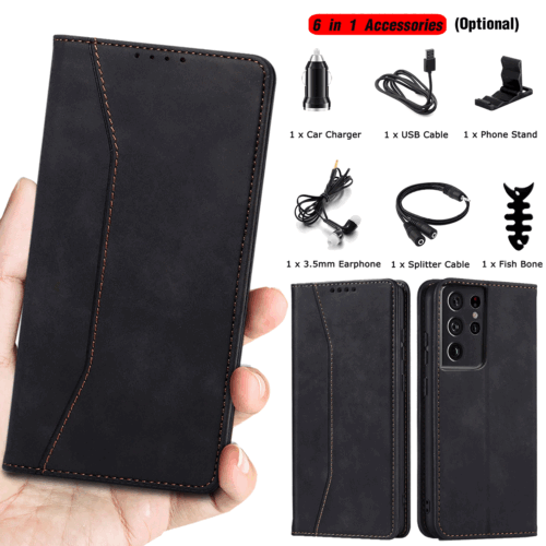 Custodia portafoglio pieghevole in pelle per Samsung Galaxy S21+ Ultra FE 5G / accessori - Foto 13 di 24