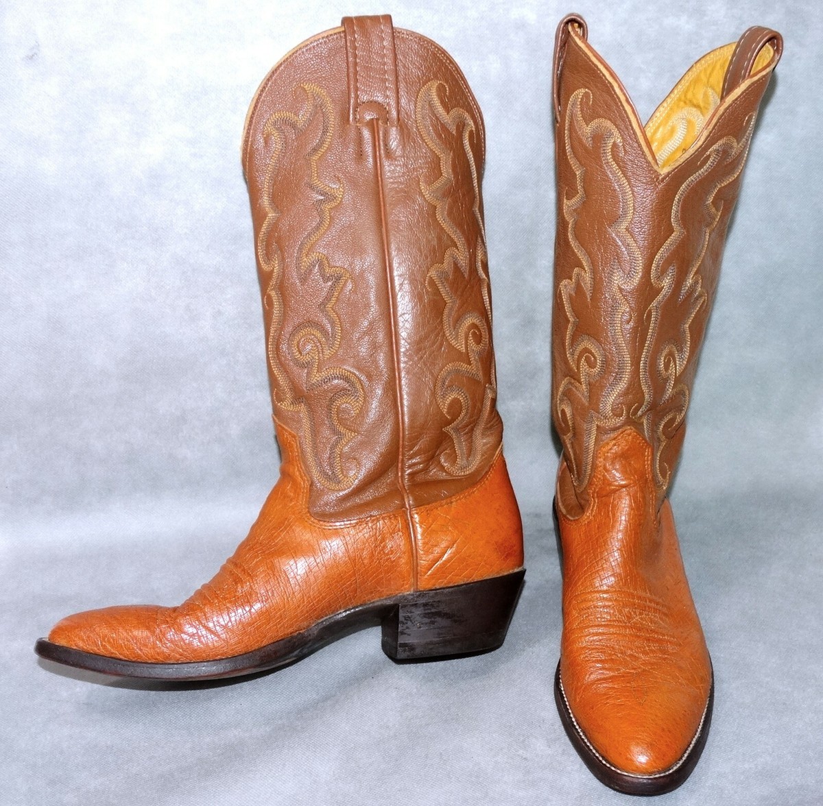 NOCONA WOMEN COWBOY BOOT B VTG BEAUTIFUL EXOTIC SMOOTH OSTRICH