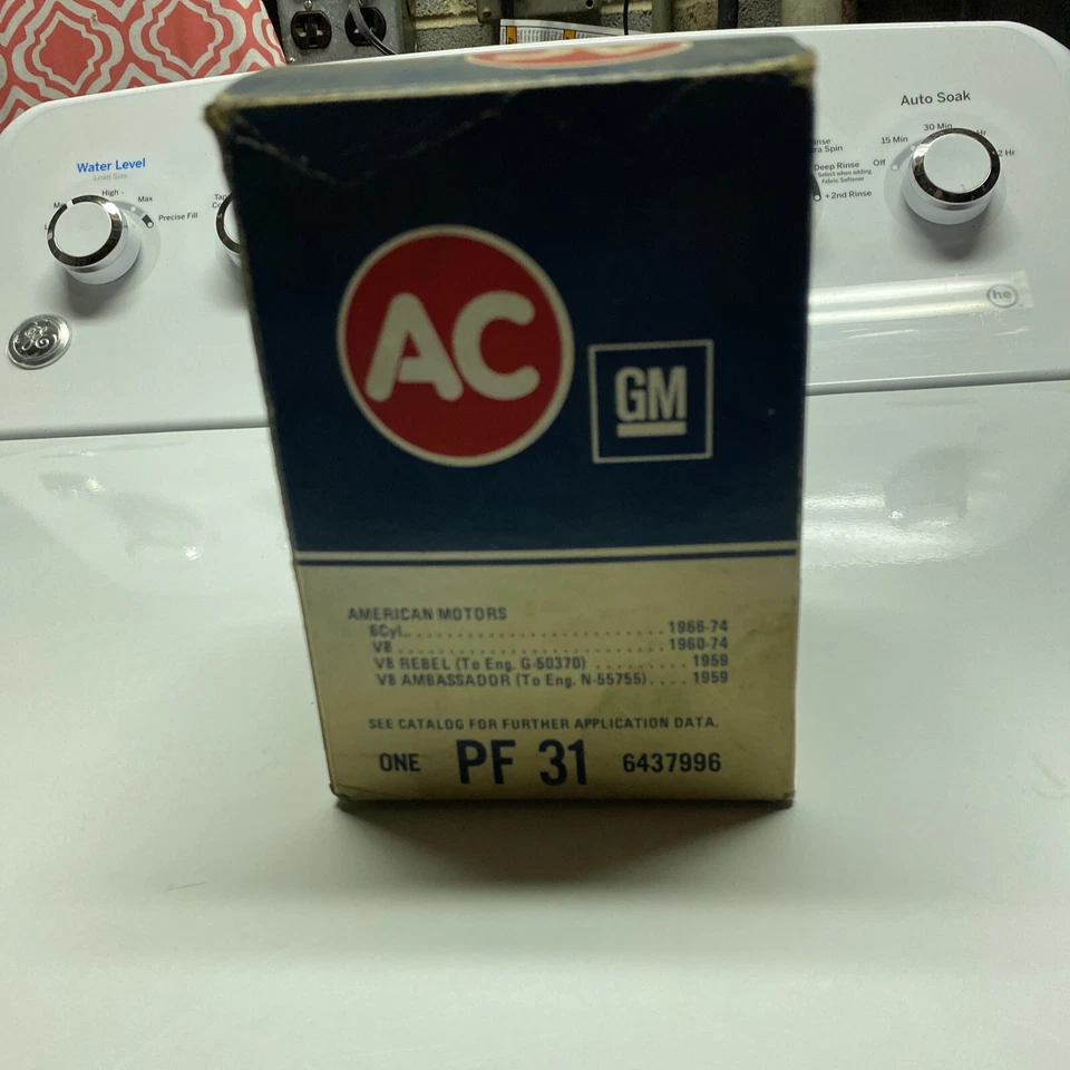 Filtro de aceite vintage GM AC PF-31 AMC, AMX Javelin Rebel Ambassador NOS 1960-74 Foto 2 de 4