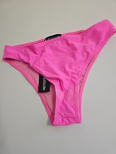 Prettylittlething High Waisted Cheeky Bum Neon Pink Bikini Bottom Size US 6 NW