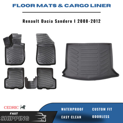 Car Floor Mats & Cargo Liner for Renault Dacia Sandero I 2008-2012 TPE FULL Set