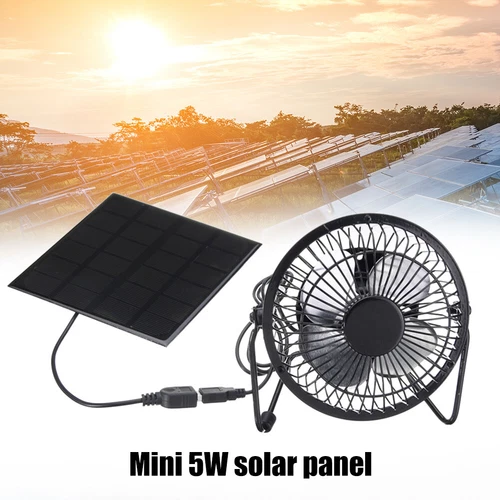 Mini Portable Solar Powered Fan Ventilator Greenhouse Pet Chicken House Cooler - Picture 3 of 11