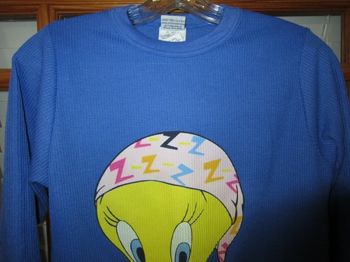 90's Double Sided Tweety Pajamas Girl's Size 14 Looney Tunes Wormser USA - Picture 5 of 11
