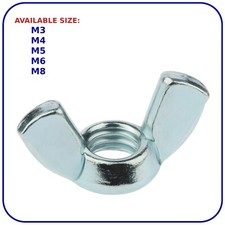 Butterfly Wing Nuts M3 M4 M5 M6 M8 DIN 315 Zinc Plated Metric Steel Wingnuts
