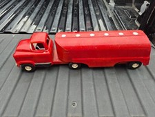 Vintage 1950s BUDDY L Truck w/ TEXACO Red Metal Semi-Tank Hauler Toy Collectible