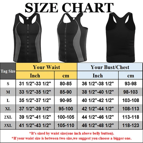 Neoprene Mens Sauna Sweat Vest Waist Trainer Gym Shirt Body Shaper Shapewear UK - Picture 2 of 37