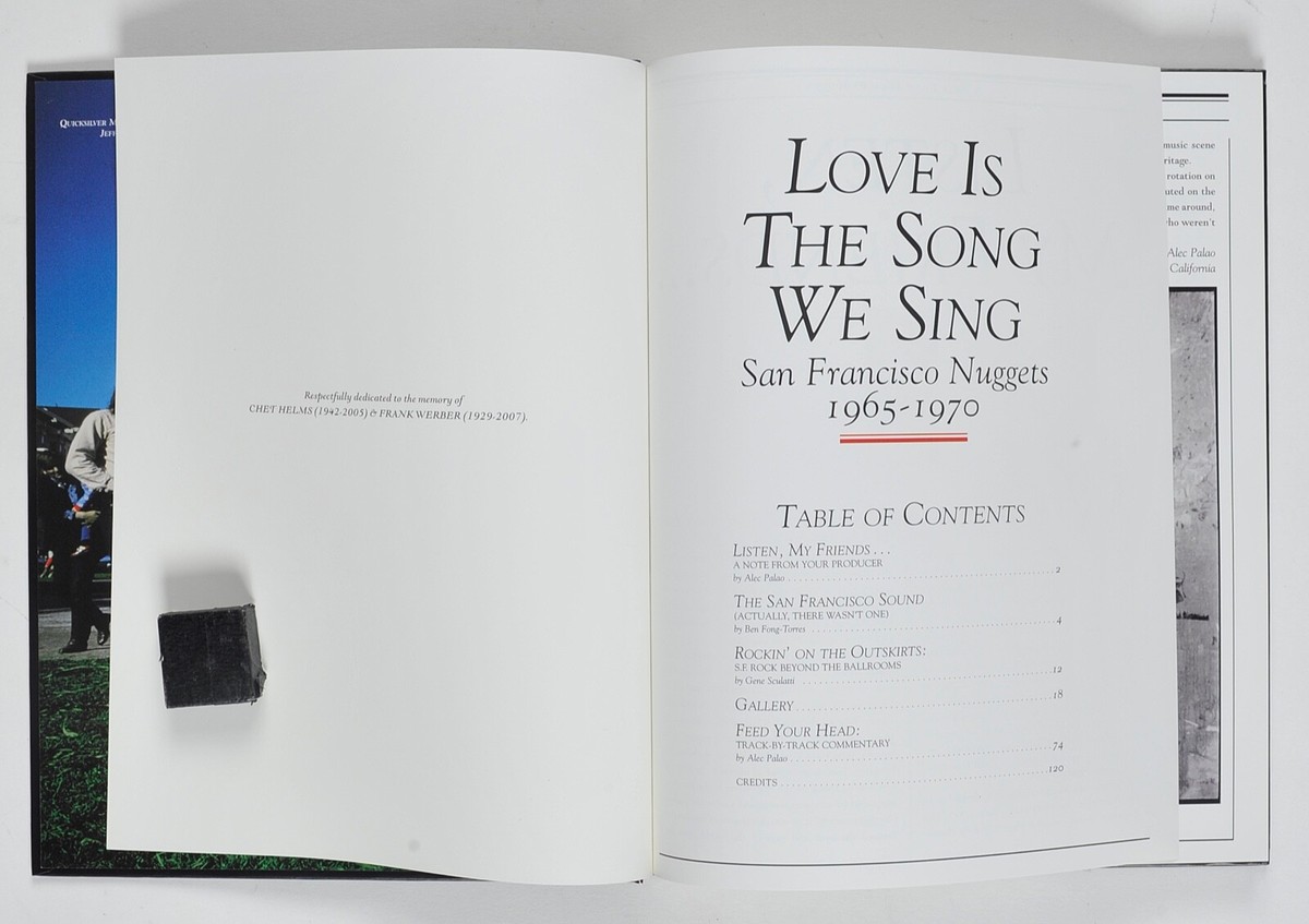 Love Is The Song We Sing San Fransisco Nuggets 1965-1970 Book w 4