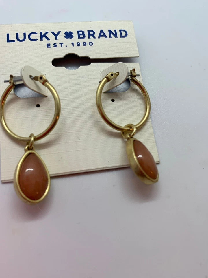 Pendientes colgantes de piedra reversible tono oro Lucky Brand $29 F214 Foto 3 de 4